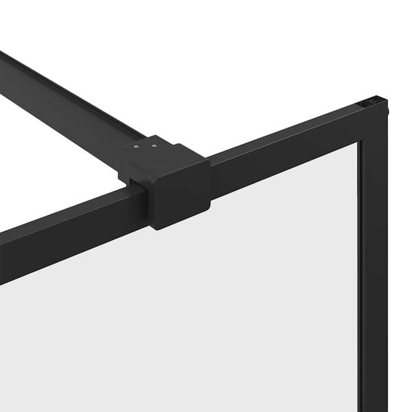 vidaXL Διαχωριστικό Ντουζιέρας Μαύρο 90 x 195 εκ. Διαφανές Γυαλί ESG