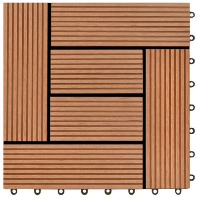 vidaXL Πλακάκια Deck 22 τεμ. Καφέ 30 x 30 εκ. 2 μ² από WPC