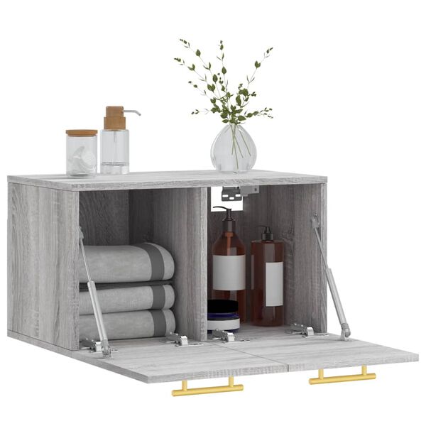 vidaXL Ντουλάπι Τοίχου Γκρι Sonoma 60x36,5x35 εκ. Επεξεργασμένο Ξύλο