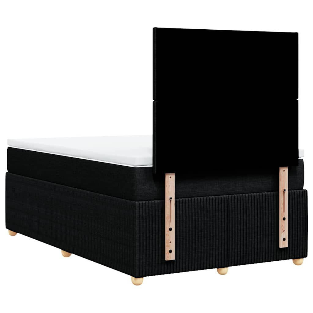 vidaXL Κρεβάτι Boxspring με Στρώμα Μαύρο 120x200 εκ. Υφασμάτινο