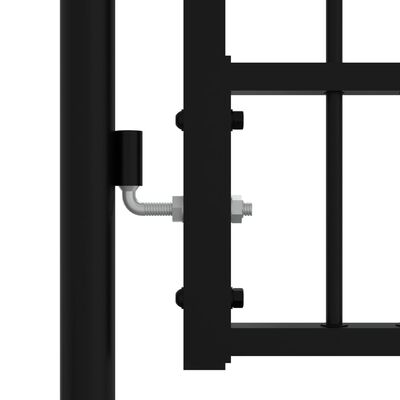 vidaXL Πόρτα Φράχτη με Ακίδες Μαύρη 406x120 εκ. Ατσάλι με Ηλεκτρ. Βαφή