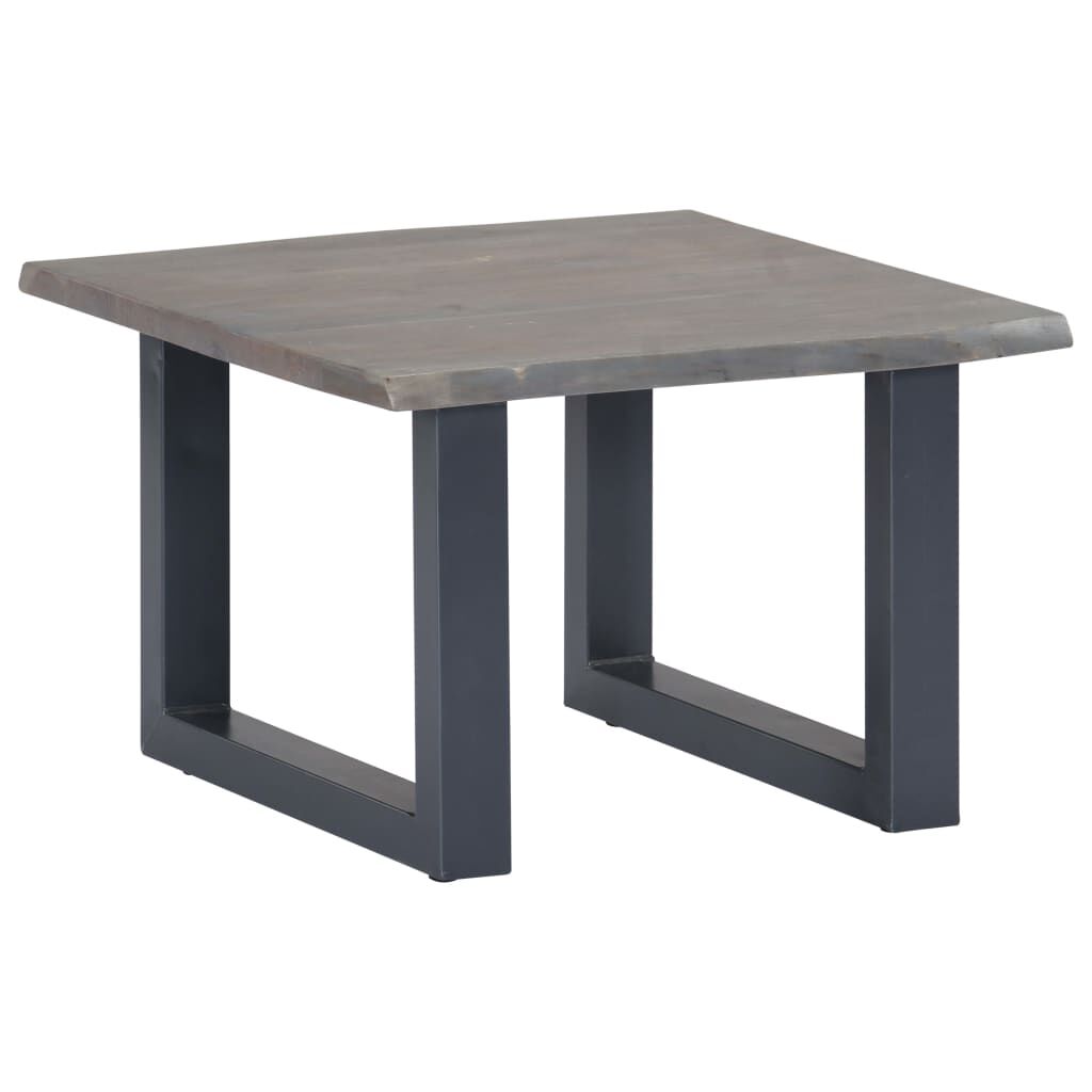 vidaXL Τραπεζάκι Σαλονιού Live Edge Γκρι 60x60x40 εκ. Ξύλο Ακακίας
