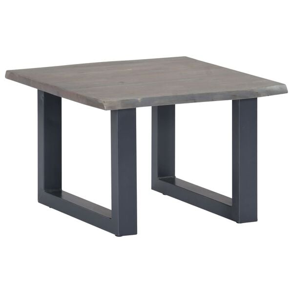 vidaXL Τραπεζάκι Σαλονιού Live Edge Γκρι 60x60x40 εκ. Ξύλο Ακακίας