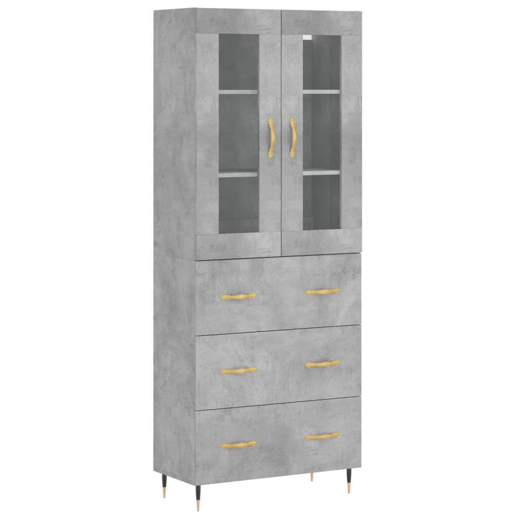 vidaXL Ντουλάπι Γκρι Σκυροδέματος 69,5x34x180 εκ. Επεξεργασμένο Ξύλο