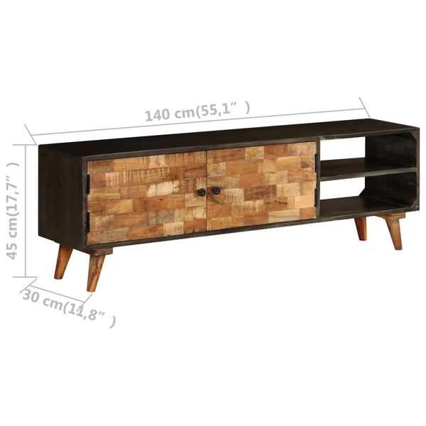 vidaXL Έπιπλο Τηλεόρασης 140 x 30 x 45 εκ. από Μασίφ Ξύλο Μάνγκο