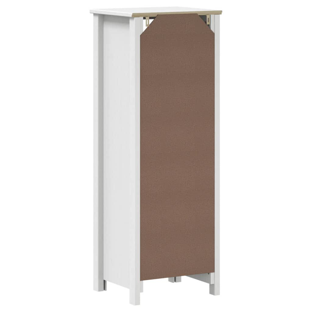 vidaXL Ντουλάπι Μπάνιου BERG Λευκό 40 x 34 x 110 εκ. Μασίφ Ξύλο Πεύκου