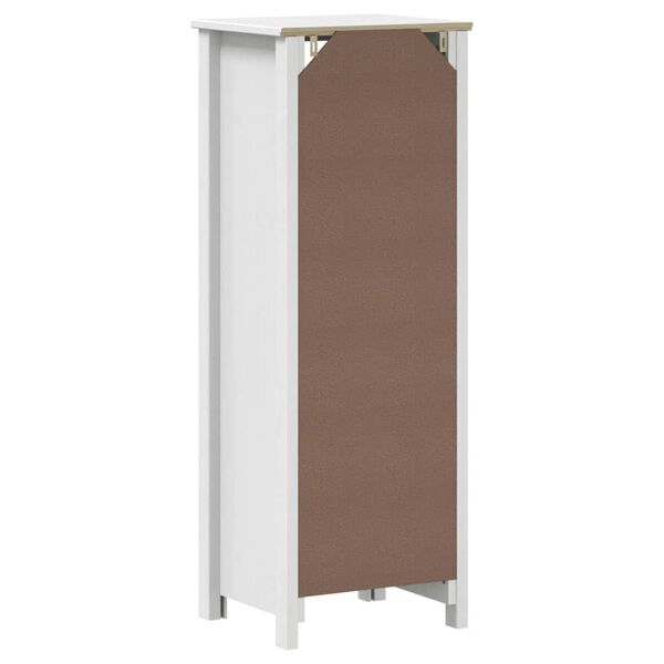 vidaXL Ντουλάπι Μπάνιου BERG Λευκό 40 x 34 x 110 εκ. Μασίφ Ξύλο Πεύκου
