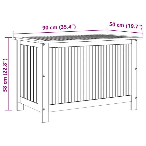 vidaXL Μπαούλο Αποθήκευσης Κήπου 90x50x58 εκ. από Μασίφ Ξύλο Ακακίας