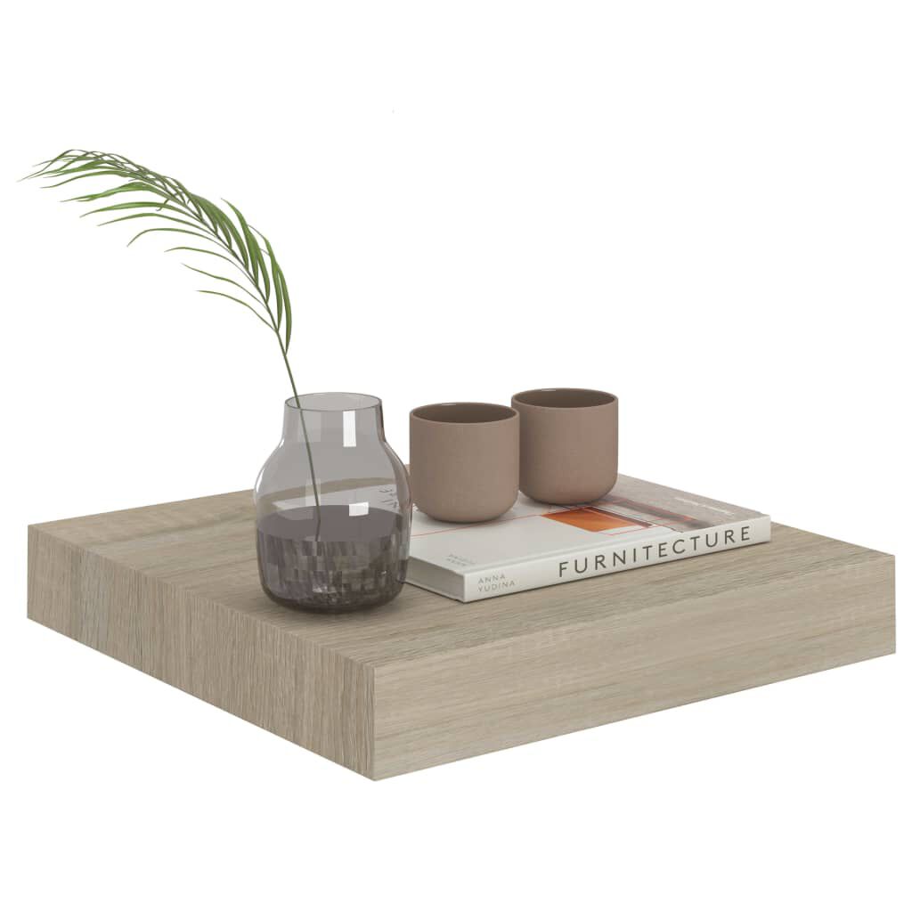 vidaXL Ράφια Τοίχου 2 τεμ. Χρώμα Δρυός 23x23,5x3,8 εκ. MDF