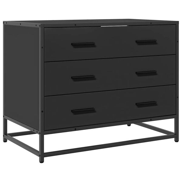 ντουλάπι συρταριών vidaXL Μαύρο 70x41x56 cm Κατασκευασμένο ξύλο