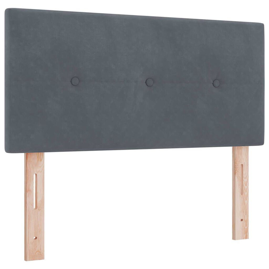 κρεβάτι Box Spring με στρώμα vidaXL σκούρο γκρι 80x200 εκ. βελούδο