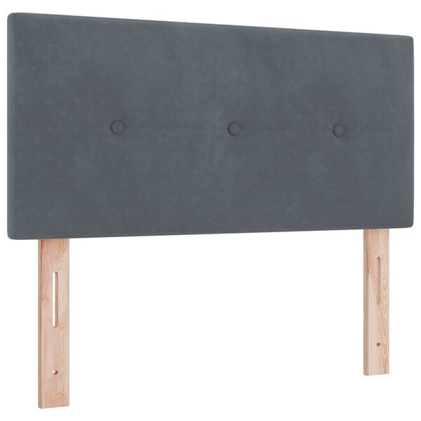 κρεβάτι Box Spring με στρώμα vidaXL σκούρο γκρι 80x200 εκ. βελούδο