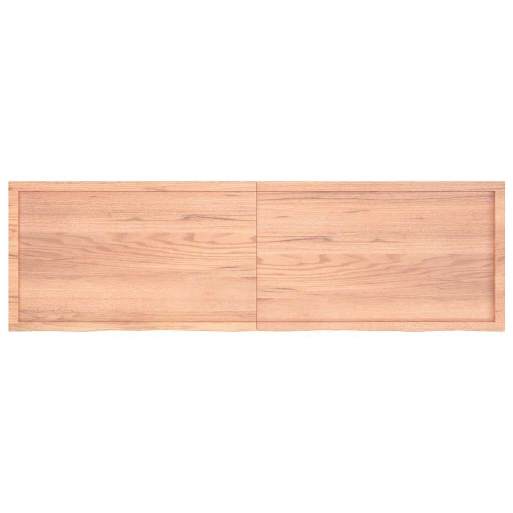 vidaXL Ράφι Τοίχου Ανοιχτό Καφέ 200x60x(2-4)εκ. Επεξ. Μασίφ Ξύλο Δρυός