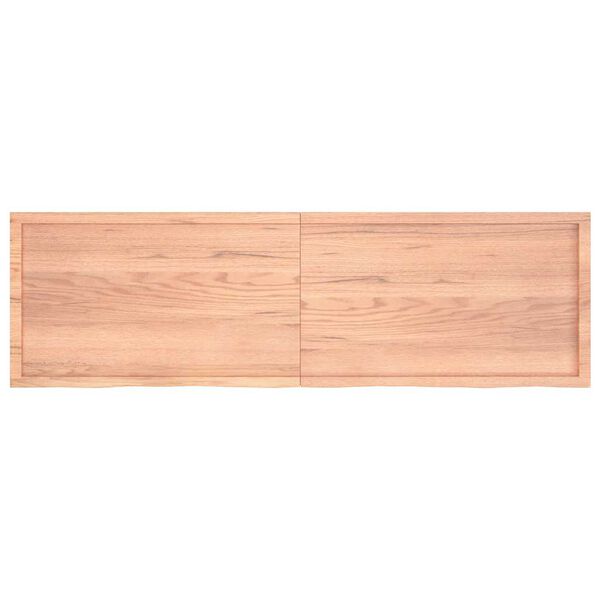 vidaXL Ράφι Τοίχου Ανοιχτό Καφέ 200x60x(2-4)εκ. Επεξ. Μασίφ Ξύλο Δρυός