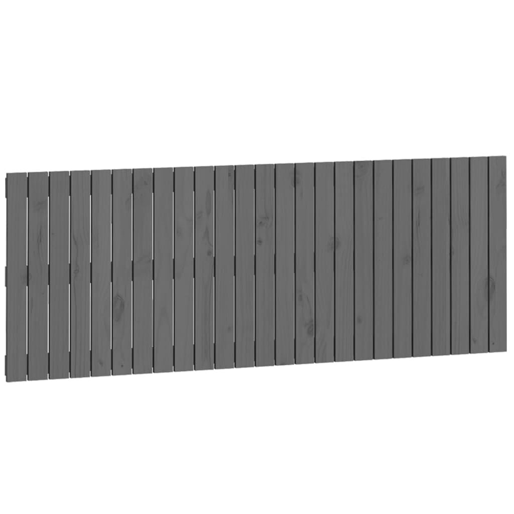 vidaXL Κεφαλάρι Τοίχου Γκρι 159,5x3x60 εκ. από Μασίφ Ξύλο Πεύκου