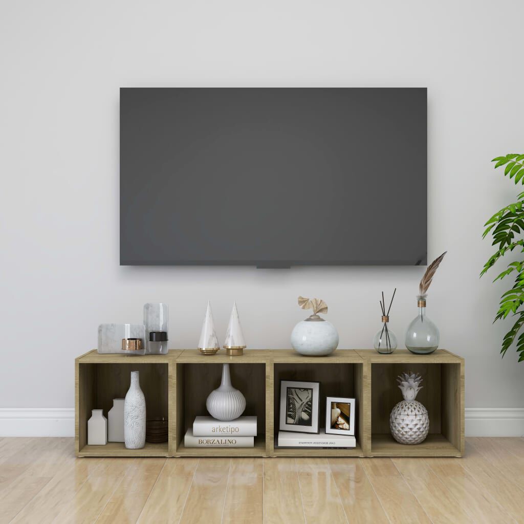 vidaXL Έπιπλο Τηλεόρασης Sonoma Δρυς 37 x 35 x 37 εκ. από Επεξ. Ξύλο