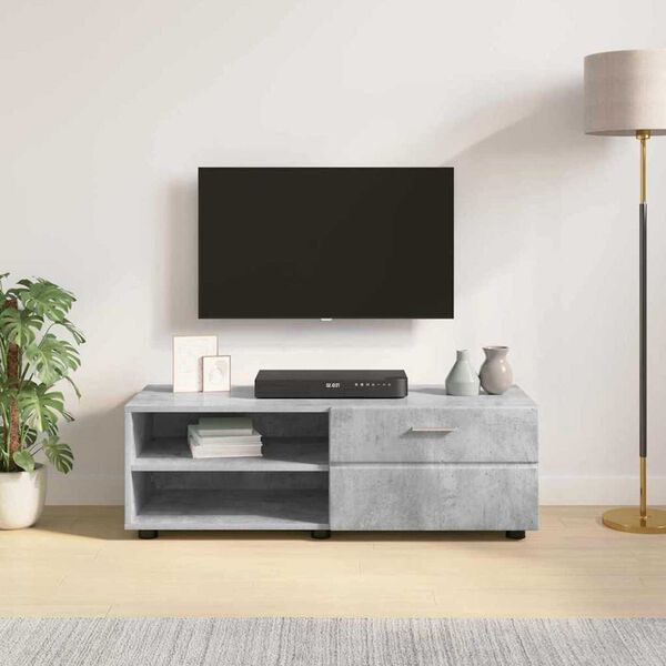 vidaXL Ντουλάπι TV με συρτάρι Γυαλιστερό λευκό 100.5 x 39 x 30 εκ