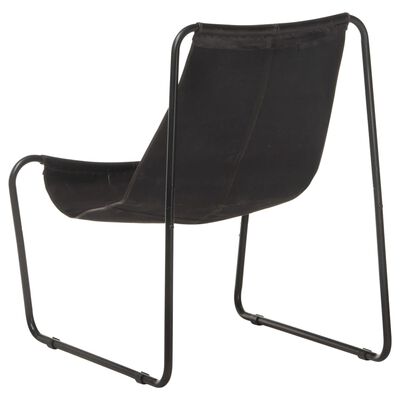 vidaXL Καρέκλα Relax Μαύρη από Γνήσιο Δέρμα