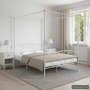 vidaXL &Pi;&lambda;&alpha;ί&sigma;&iota;&omicron; &Kappa;&rho;&epsilon;&beta;&alpha;&tau;&iota;&omicron;ύ &mu;&epsilon; &Omicron;&upsilon;&rho;&alpha;&nu;ό &Lambda;&epsilon;&upsilon;&kappa;ό 140 x 200 &epsilon;&kappa;. &Mu;&epsilon;&tau;&alpha;&lambda;&lambda;&iota;&kappa;ό