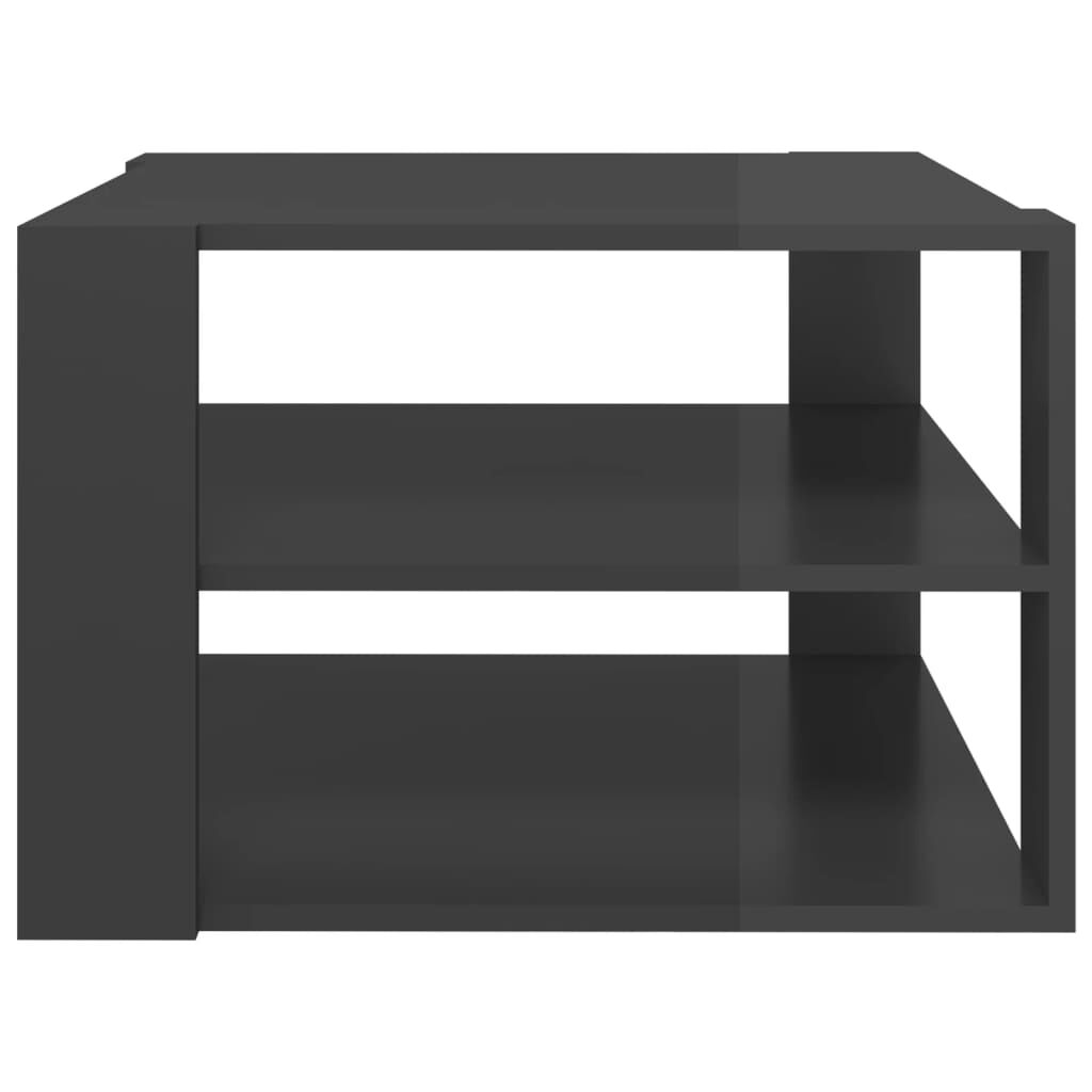 vidaXL Τραπεζάκι Σαλονιού Γυαλιστερό Γκρι 60 x 60 x 40 εκ. Μοριοσανίδα