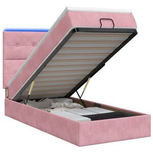 vidaXL &Kappa;&rho;&epsilon;&beta;ά&tau;&iota; Ottoman &mu;&epsilon; &Sigma;&tau;&rho;ώ&mu;&alpha; &kappa;&alpha;&iota; LED &Rho;&omicron;&zeta; 80 x 200 cm &Beta;&epsilon;&lambda;&omicron;ύ&delta;&omicron;