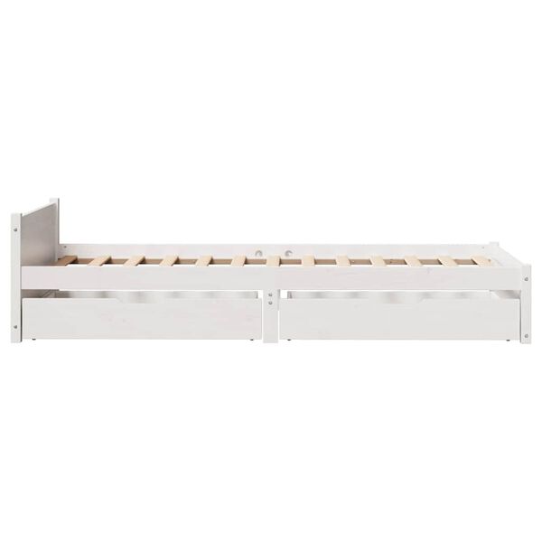 vidaXL Σκελετός Κρεβ. Χωρίς Στρώμα Λευκό 75x190 εκ Μασίφ Πεύκο