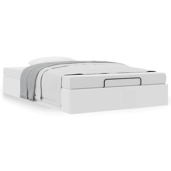 vidaXL Πλαίσιο κρεβατιού οθωμανικού κρεβατιού χωρίς στρώμα Λευκό