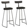 vidaXL Bar Stools 2 &tau;&epsilon;&mu;ά&chi;&iota;&alpha; &Mu;&alpha;ύ&rho;&omicron; 49x43x103 cm &Sigma;&tau;&epsilon;&rho;&epsilon;ό &xi;ύ&lambda;&omicron; Mango