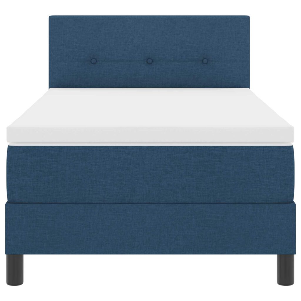 vidaXL Κρεβάτι Box Spring με Στρώμα & LED Μπλε 80x200 εκ Ύφασμα