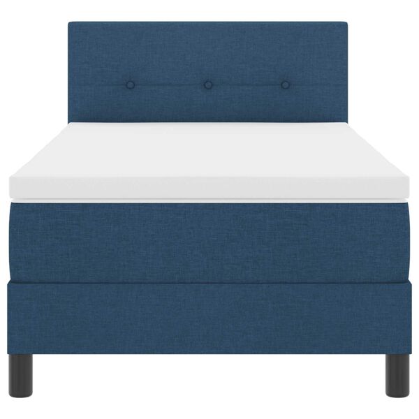 vidaXL Κρεβάτι Box Spring με Στρώμα & LED Μπλε 80x200 εκ Ύφασμα