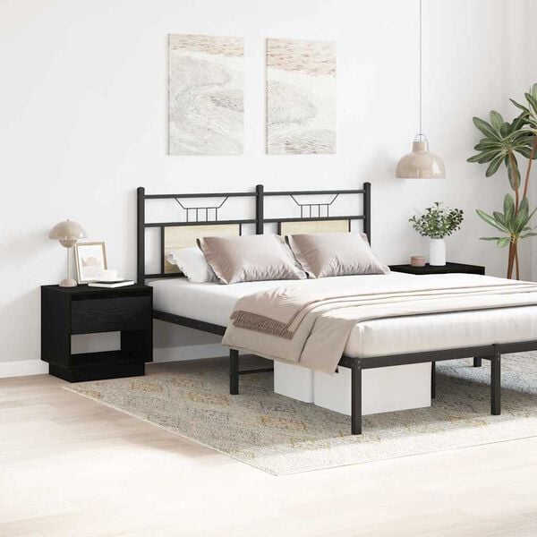 vidaXL Κομοδίνο 2 pcs Μαύρη δρυς 45 x 34 x 44 εκ Επεξεργασμένο ξύλο