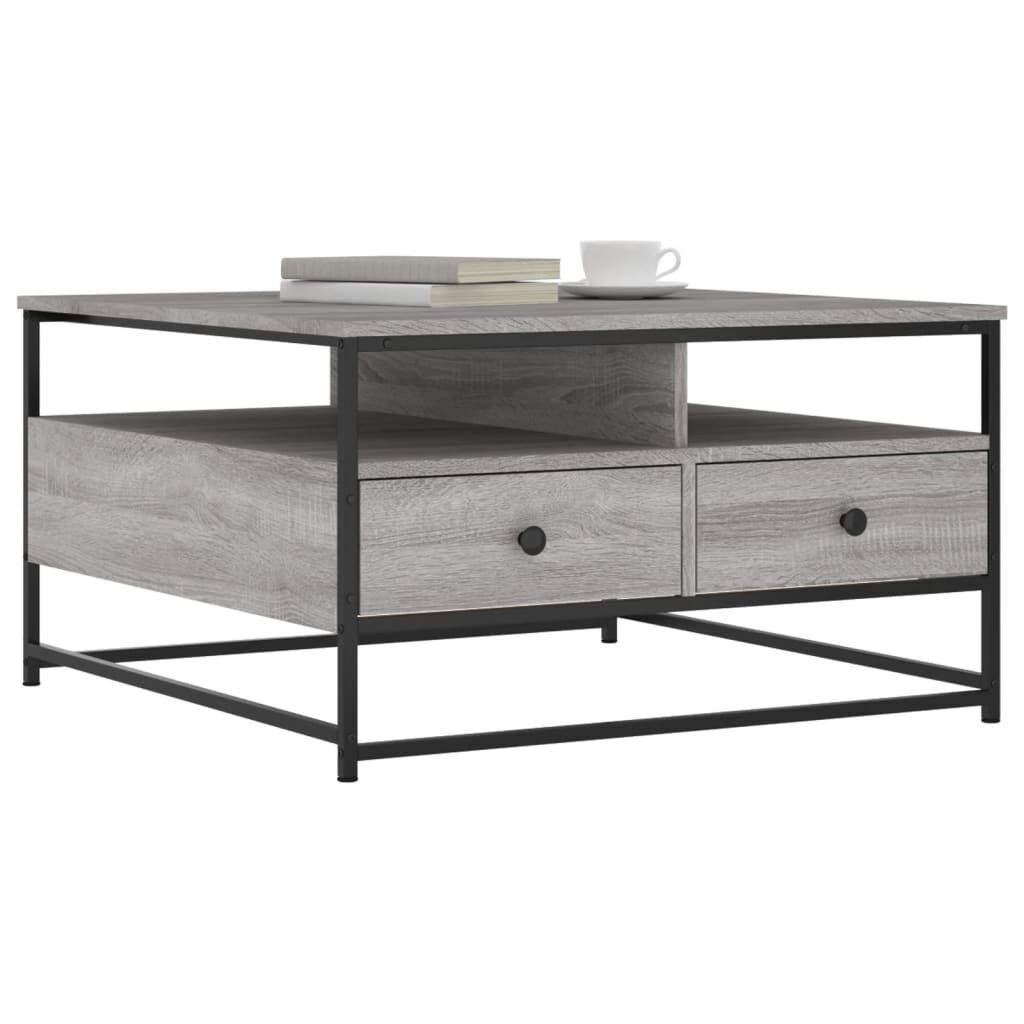 vidaXL Τραπεζάκι Σαλονιού Γκρι Sonoma 80 x 80 x 45 εκ. Επεξεργ. Ξύλο