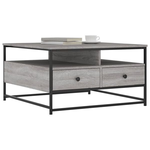 vidaXL Τραπεζάκι Σαλονιού Γκρι Sonoma 80 x 80 x 45 εκ. Επεξεργ. Ξύλο