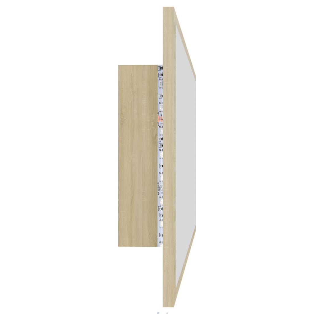 vidaXL Καθρέφτης Μπάνιου με LED Sonoma Δρυς 90x8,5x37 εκ. Ακρυλικός