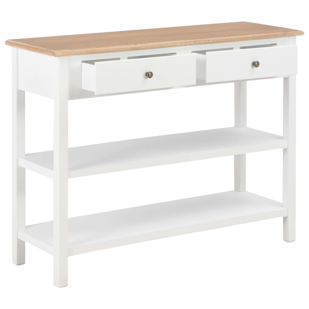 vidaXL Κονσόλα Λευκή 110 x 35 x 80 εκ. από MDF