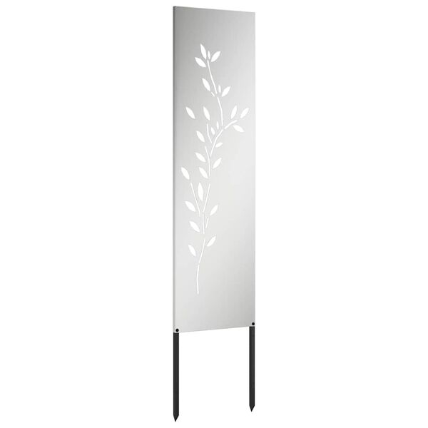vidaXL Οθόνη Ιδιωτικότητας Κήπου Floral Ασημί 32 χ 140 εκ