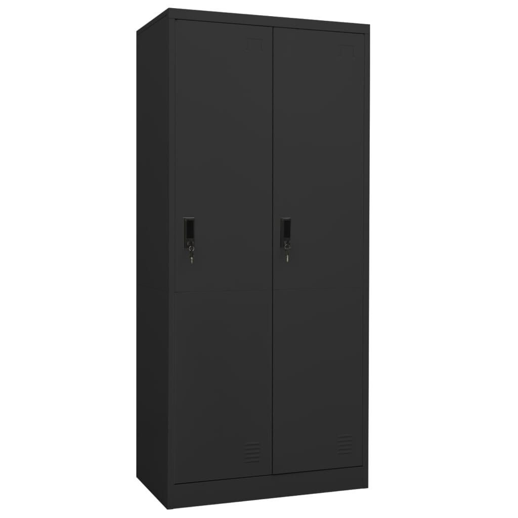 vidaXL Ντουλάπα Ανθρακί 80 x 50 x 180 εκ. Ατσάλινη