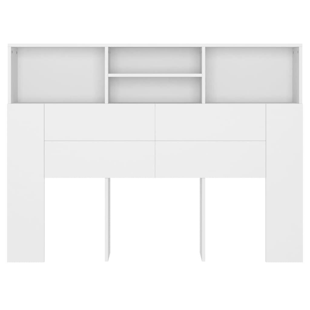 vidaXL Κεφαλάρι Με Αποθηκευτικό Χώρο Λευκό 140 x 19 x 103,5 εκ.