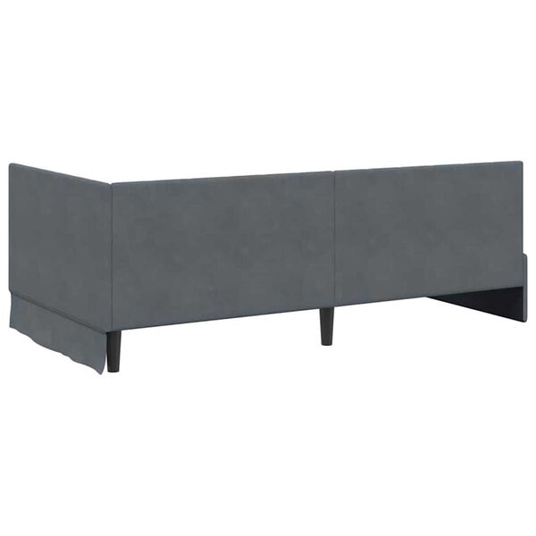 vidaXL Κρεβάτι Γωνίας με στρώμα Σκούρο γκρι 90 x 200 cm Βελούδο