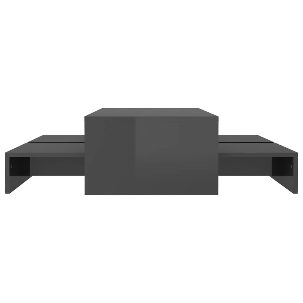 vidaXL Τραπεζάκι Ζιγκόν Γυαλιστερό Γκρι 100x100x26,5 εκ.