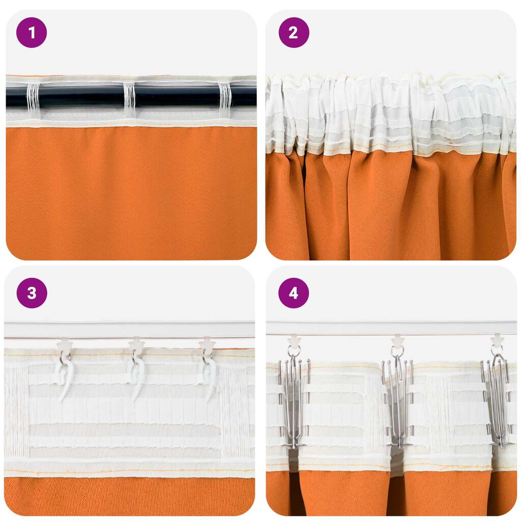 vidaXL Κουρτίνες 2 pcs Φωτεινό Πορτοκάλι 140 x 140 cm Πολυεστέρας