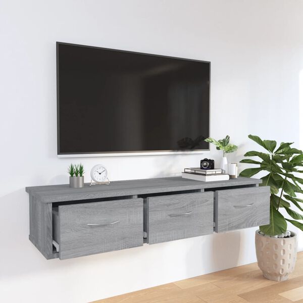 vidaXL Ντουλάπι Τοίχου Γκρι Sonoma 88x26x18,5 εκ. Επεξεργασμένο Ξύλο