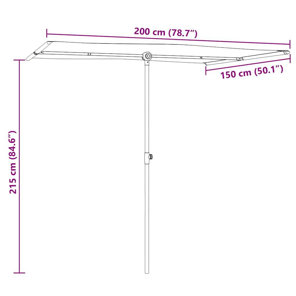 vidaXL Ομπρέλα Κήπου Taupe 2 x 1,5 μ. με Ιστό Αλουμινίου