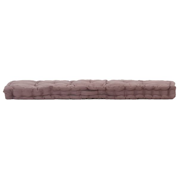 vidaXL Μαξιλάρα Δαπέδου / Παλέτας Taupe 120 x 40 x 7 εκ. Βαμβακερή