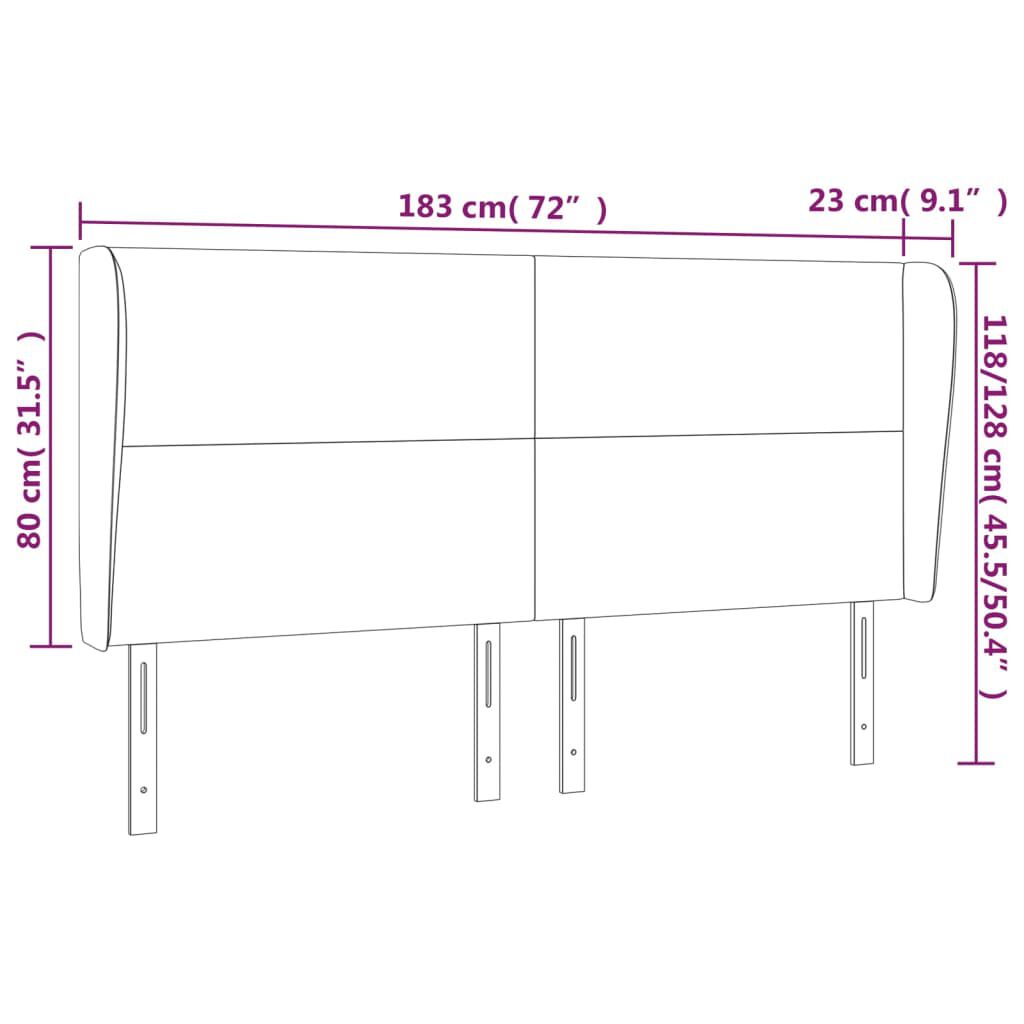 vidaXL Κεφαλάρι με Πτερύγια Κρεμ 183x23x118/128 εκ. Υφασμάτινο