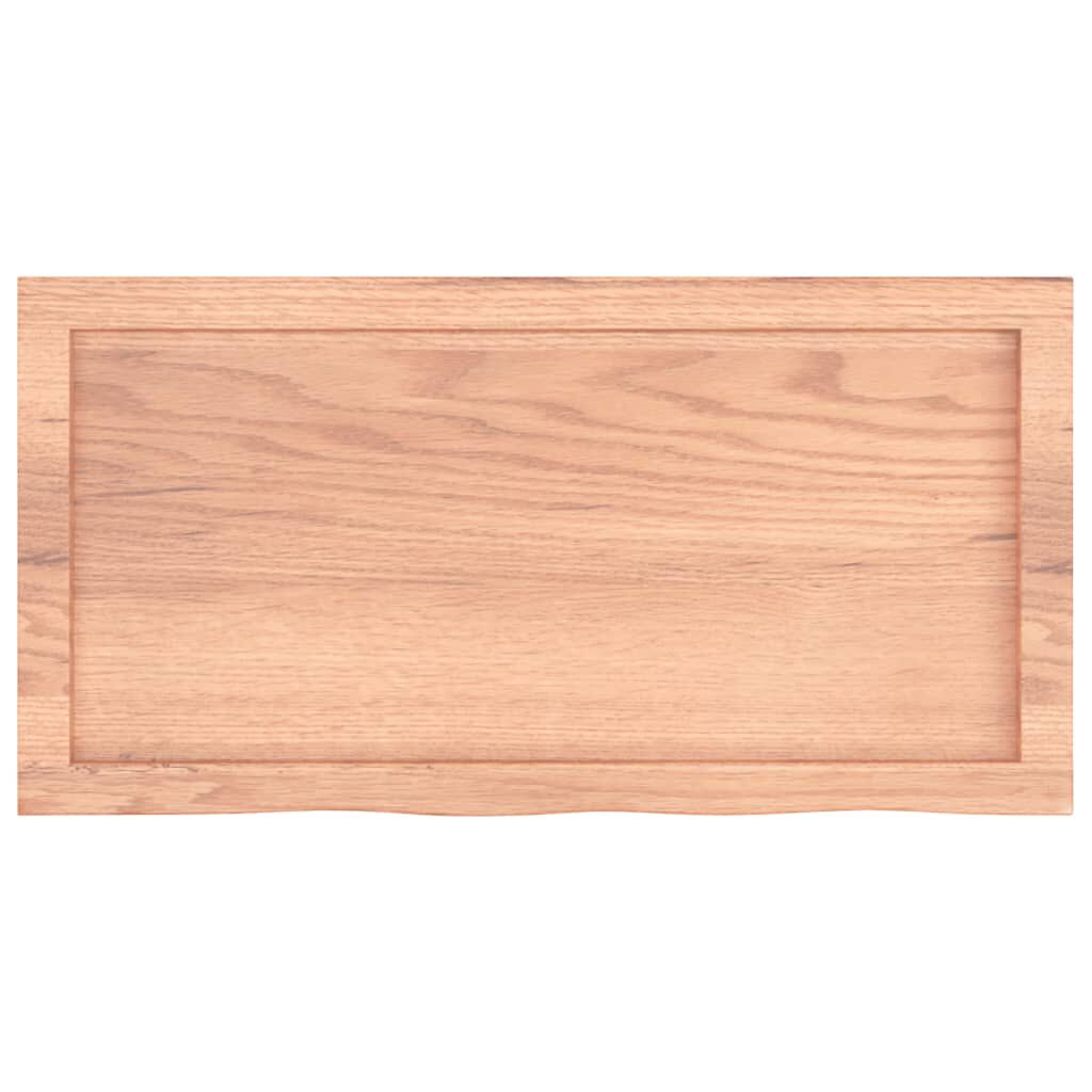 vidaXL Ράφι Τοίχου Ανοιχτό Καφέ 80x40x(2-4)εκ. Επεξ. Μασίφ Ξύλο Δρυός