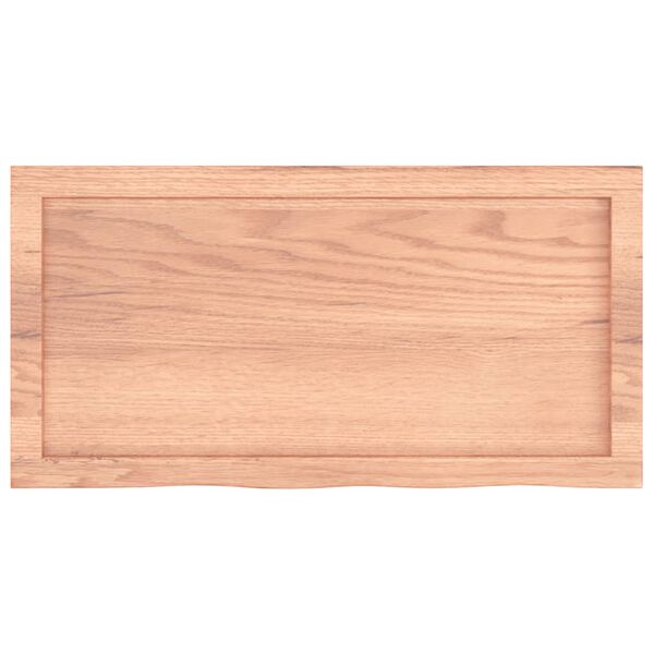 vidaXL Ράφι Τοίχου Ανοιχτό Καφέ 80x40x(2-4)εκ. Επεξ. Μασίφ Ξύλο Δρυός