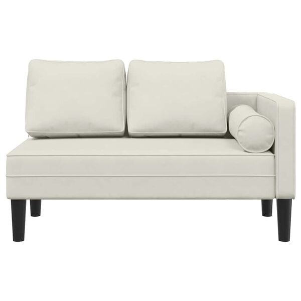 vidaXL Ανάκλιντρο Κρεμ Υφασμάτινο με Βελούδινο