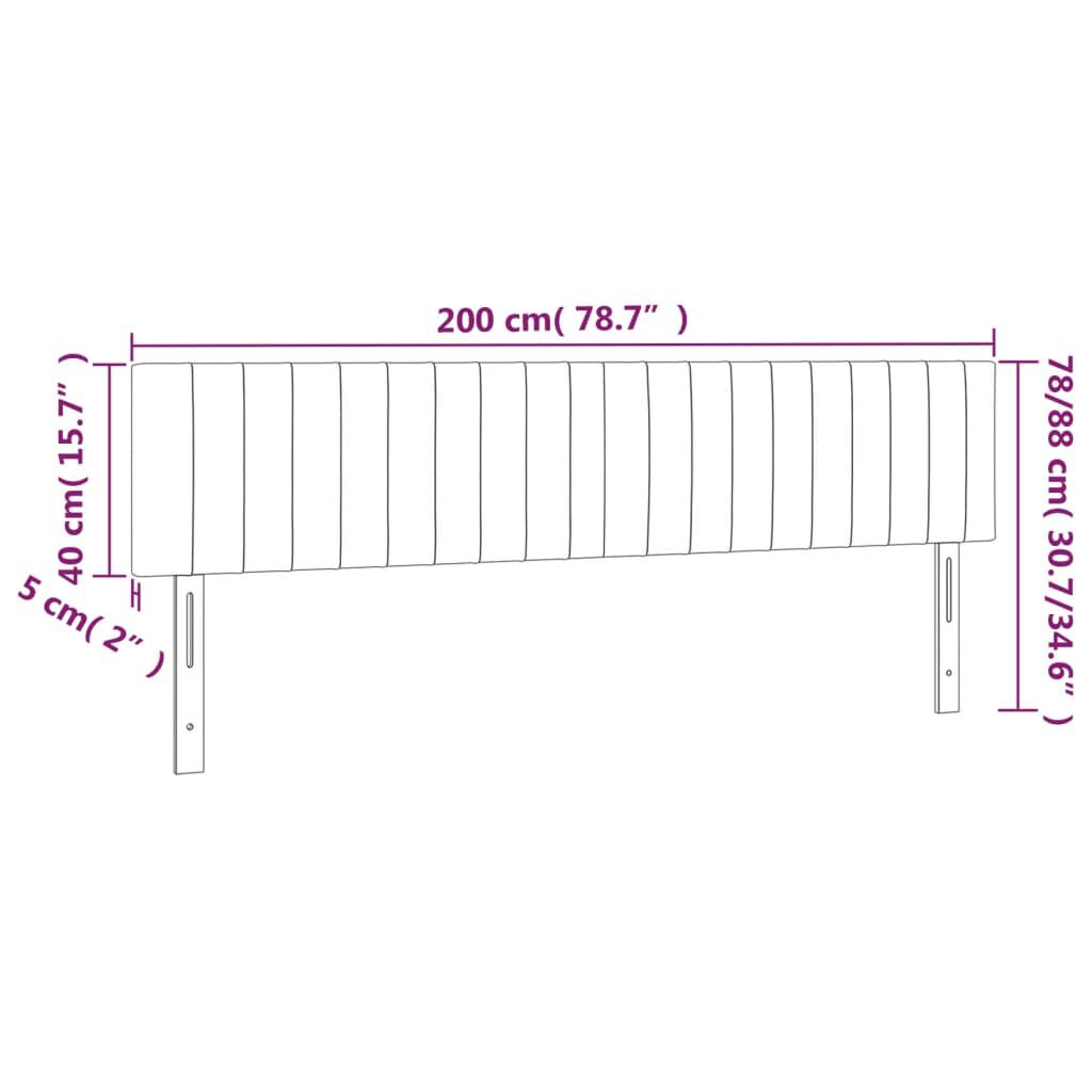 vidaXL Κεφαλάρια Κρεβατιού 2 τεμ. Κρεμ 100x5x78/88 εκ. Υφασμάτινο