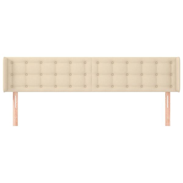 vidaXL Κεφαλάρι με Πτερύγια Κρεμ 203x16x78/88 εκ. Υφασμάτινο